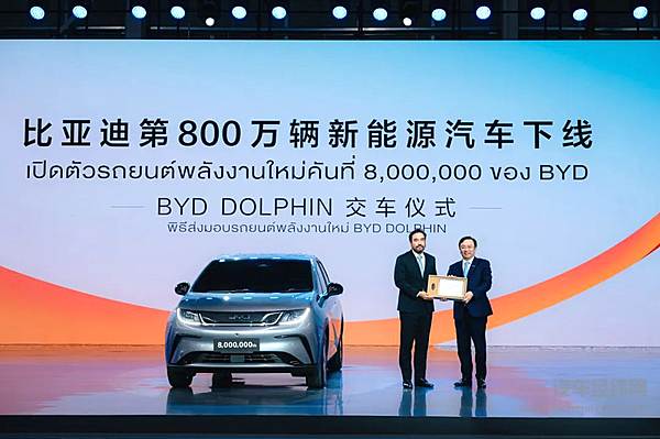 比亚迪泰国工厂竣工第800万辆新能源汽车正式下线