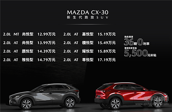 马自达CX-30上市 跑旅SUV定位能否符合“后浪”的品味？