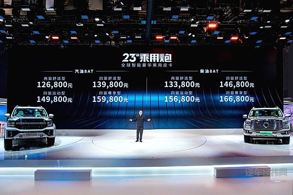 2023款乘用炮12.68万元起正式上市 长城炮最强皮卡阵容惊艳上海车展