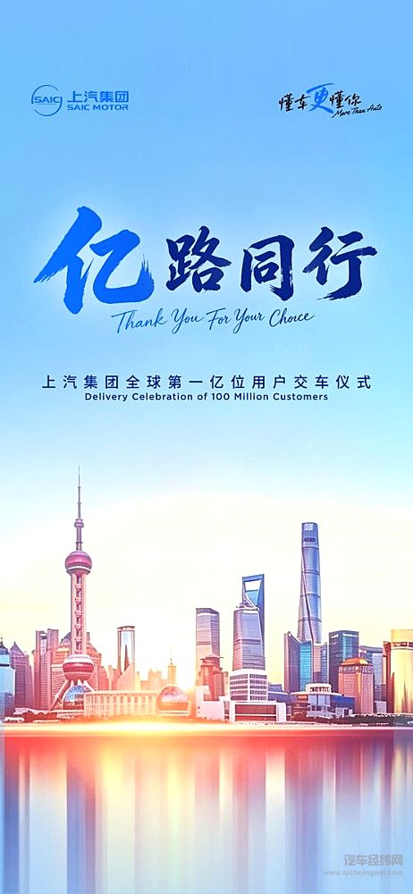上汽集团即将迎来全球第一亿位用户
