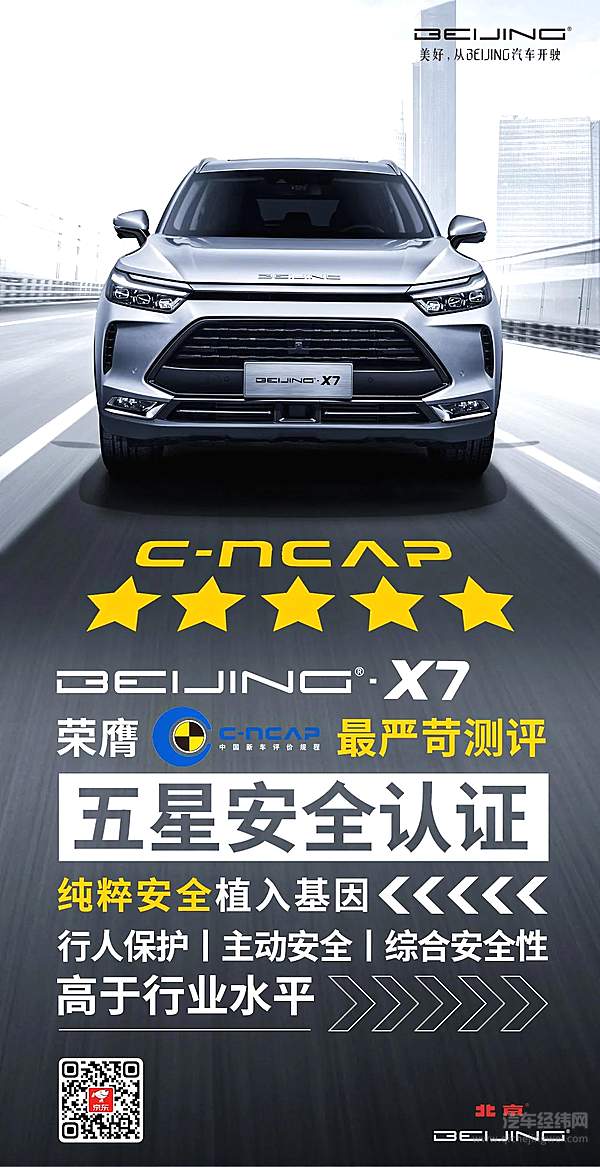 行稳致远 BEIJING-X7获C-NCAP五星安全认证